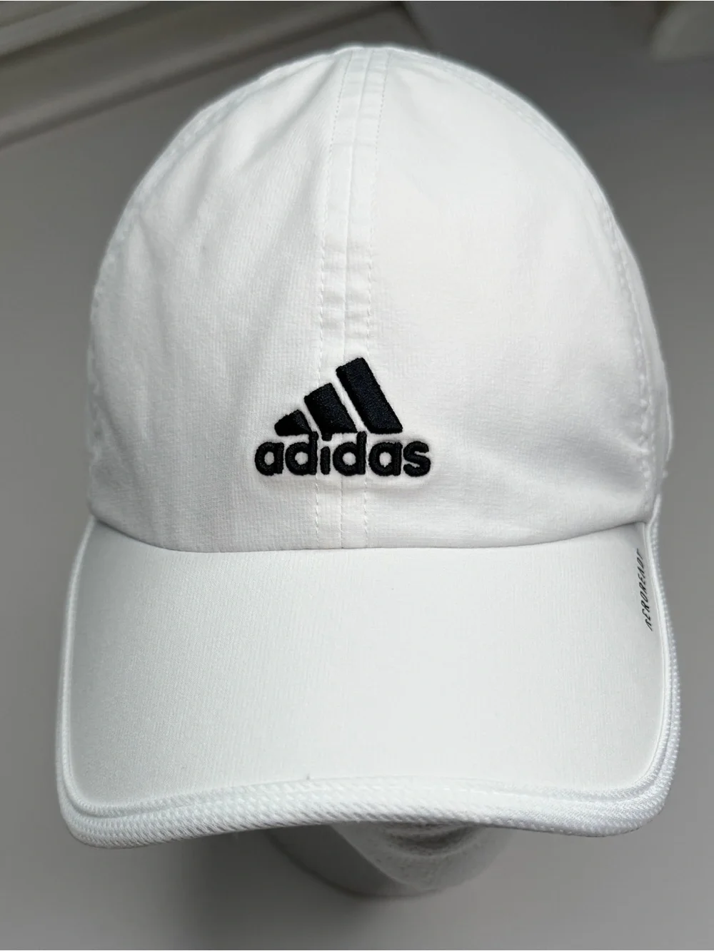 Adidas 3 Stripes Aeroready Strapback Hat White One Size Embroidered